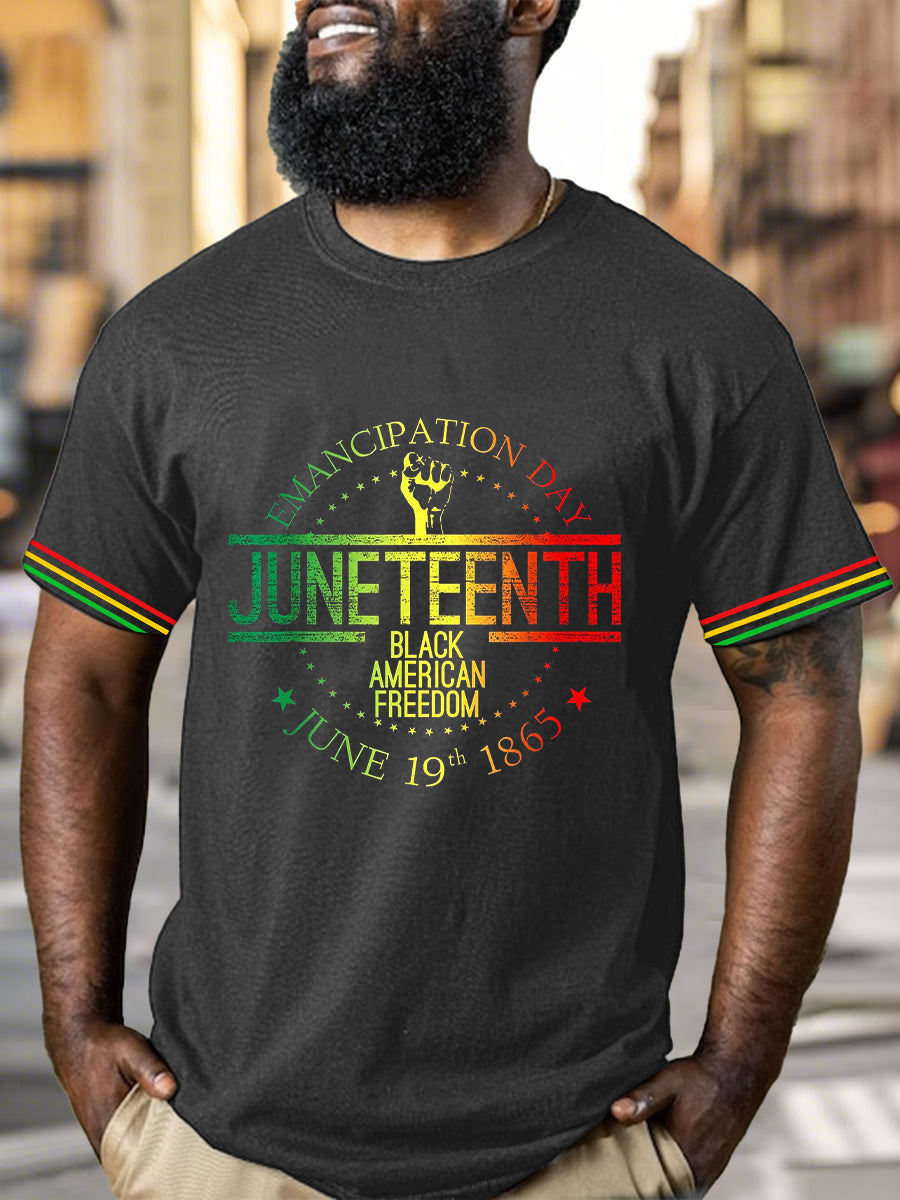 Men's Juneteenth 1865 Printed Crew Neck T-Shirt