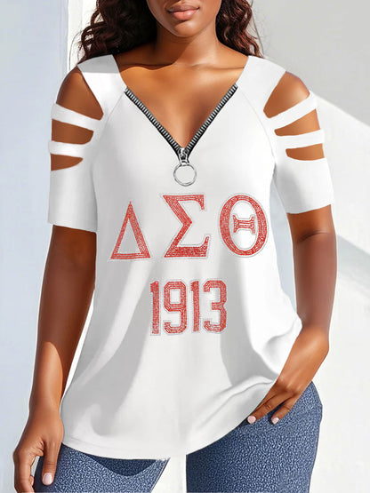 Women's Black History Delta Sigma Theta 1913 Printed Top