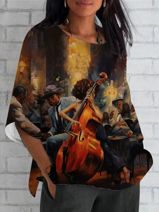 Women's Juneteenth Black Art Print Printed Blouse