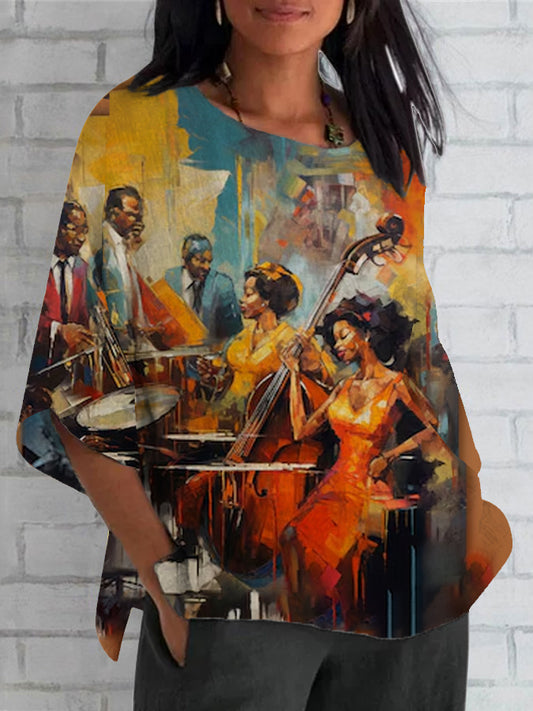 Women's Juneteenth Black Art Print Printed Blouse