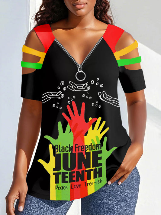 Women's Black History Juneteeth Printed Tops