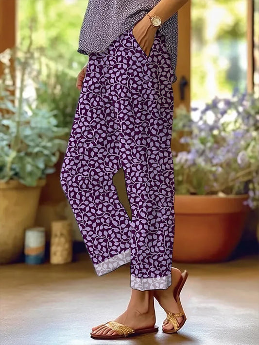 Women's Alzheimer's Disease Floral Print Trousers
