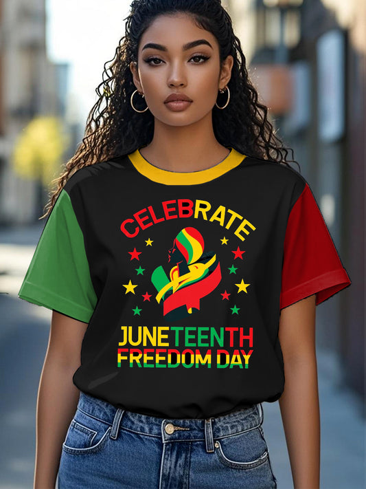 Women's Black Juneteenth Top