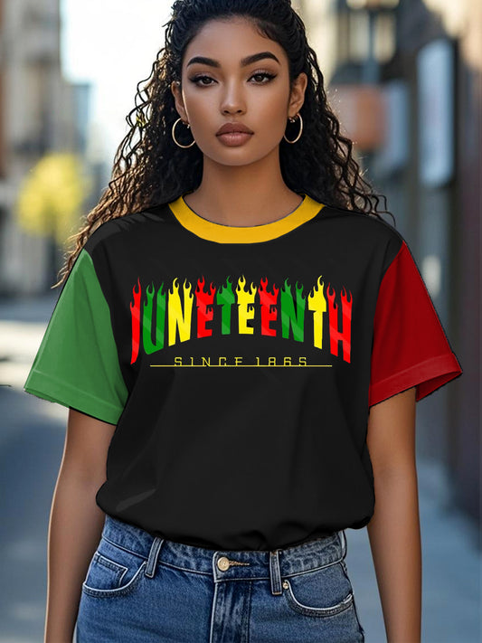 Women's Black Juneteenth Top