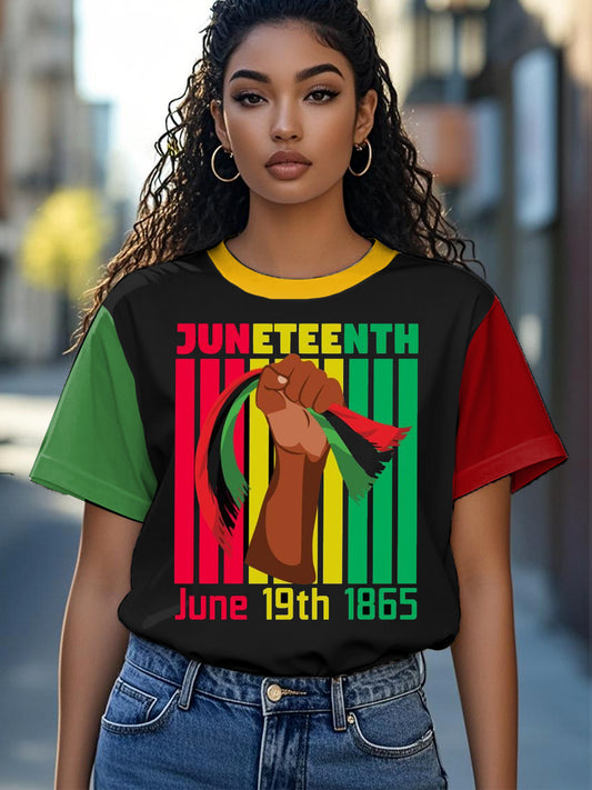 Women's Black Juneteenth Top