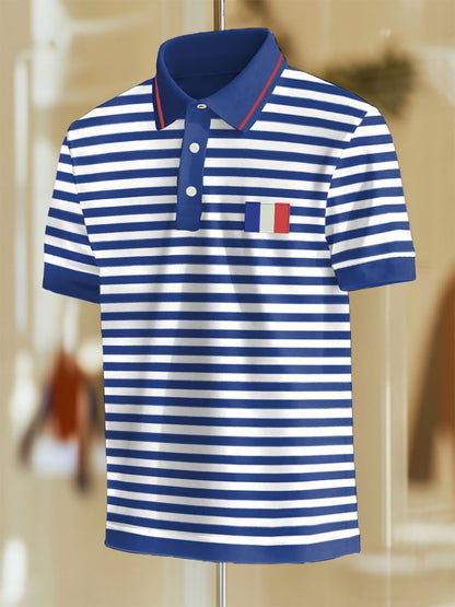 Hauts rayés de style d'affaires français pour hommes