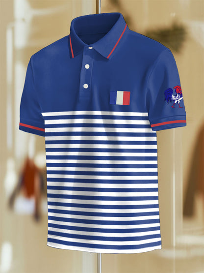 Hauts rayés de style d'affaires français pour hommes