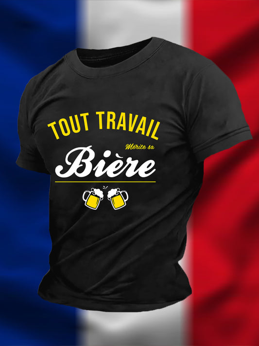 T-shirt à manches courtes tout travail biere pour hommes