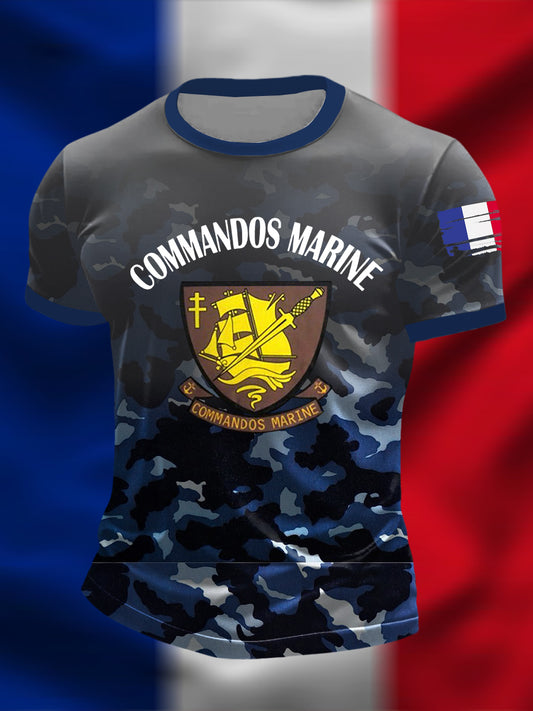 T-shirt à manches courtes Commandos Marine Homme