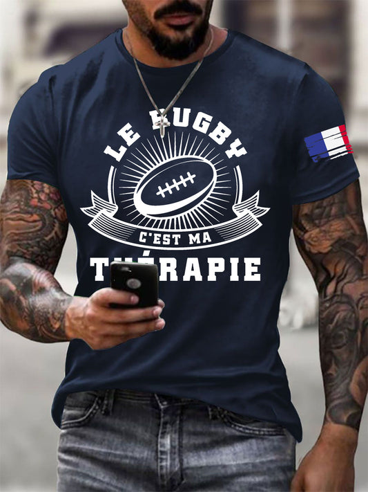 T-shirt à manches courtes Le Rugby C'est Ma Thérapie Homme