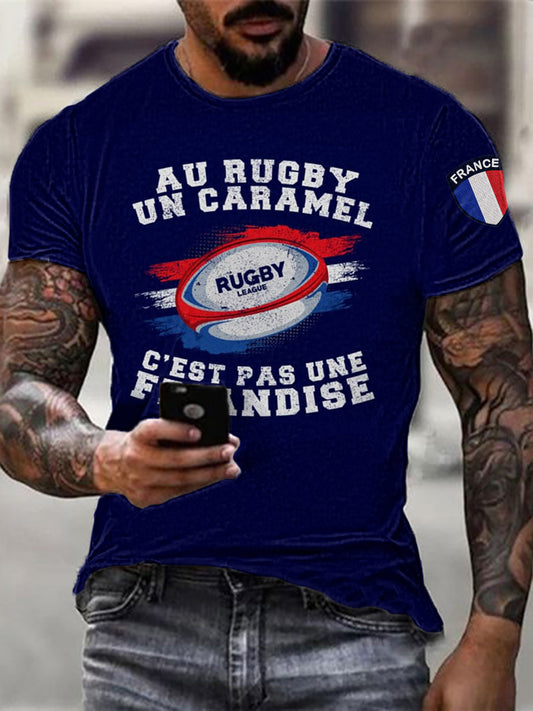 T-shirt à manches courtes Au Rugby Un Caramel C'est Pas Une Friandise Homme
