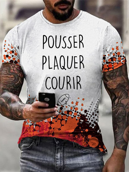 T-shirt à manches courtes Pousser Plaquer Courir Homme