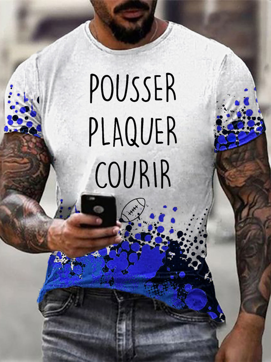 T-shirt à manches courtes Pousser Plaquer Courir Homme