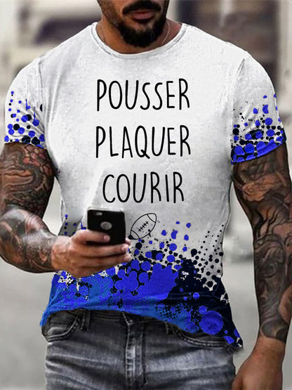 T-shirt à manches courtes Pousser Plaquer Courir Homme